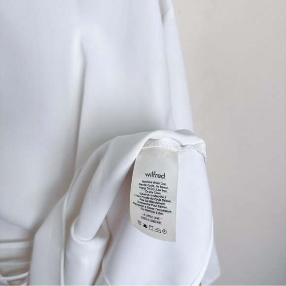 Aritzia Wilfred Womens Xsmall Mabelle Ivory Crepe Lace Up Front Blouse - Picture 10 of 14